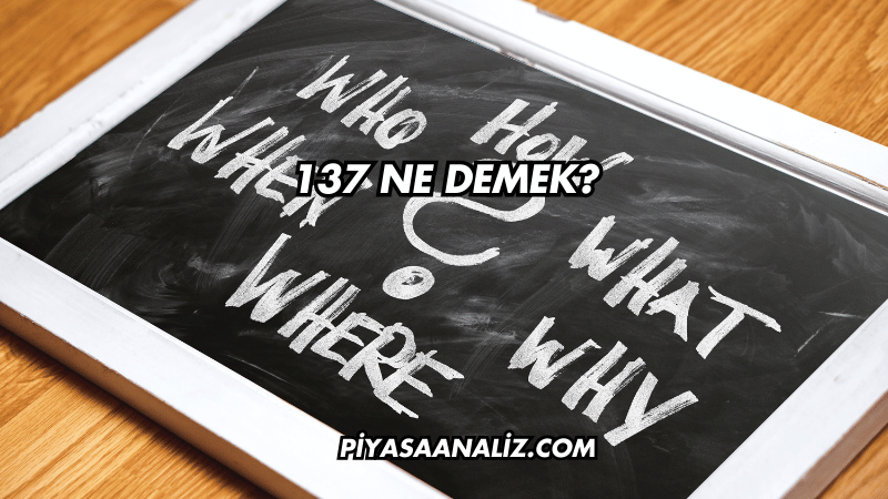 137 Ne Demek?