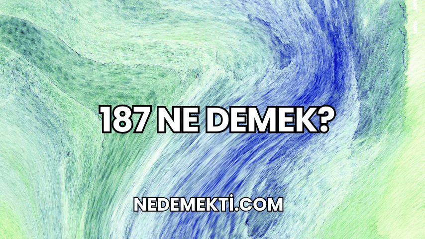 187 Ne Demek?