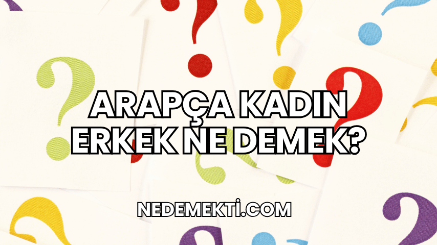 Arapça Kadın Erkek Ne Demek?