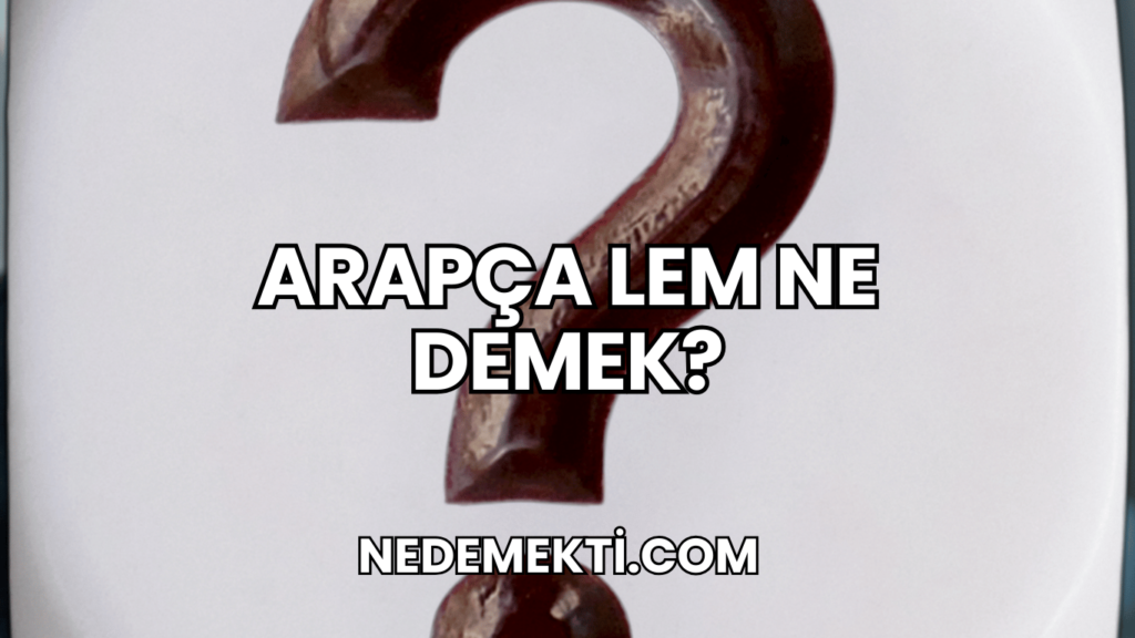 Arapça Lem Ne Demek?