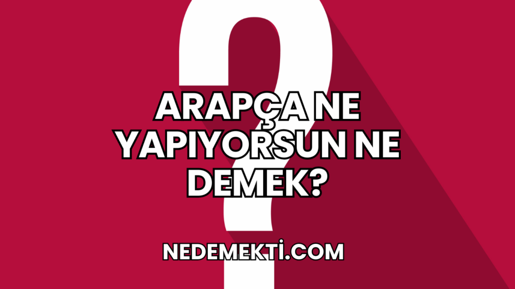 Arapça Ne Yapıyorsun Ne Demek?