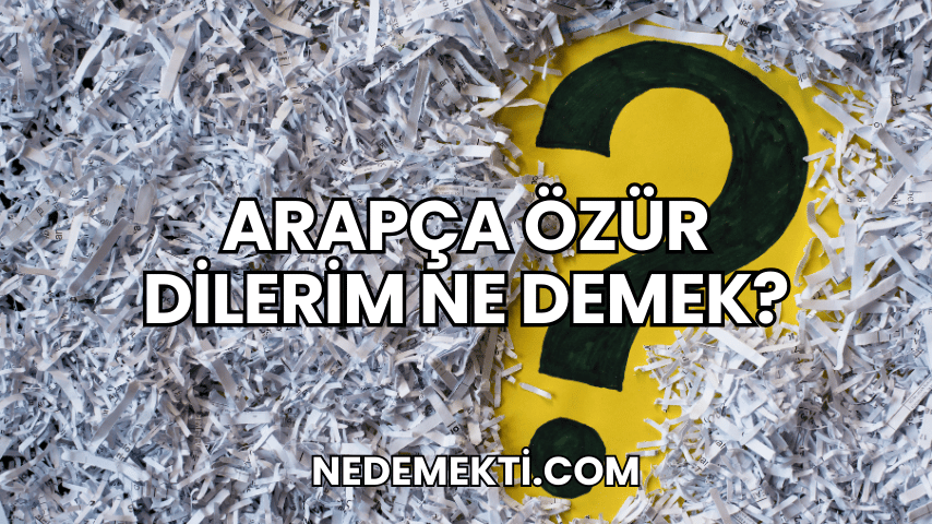 Arapça Özür Dilerim Ne Demek?