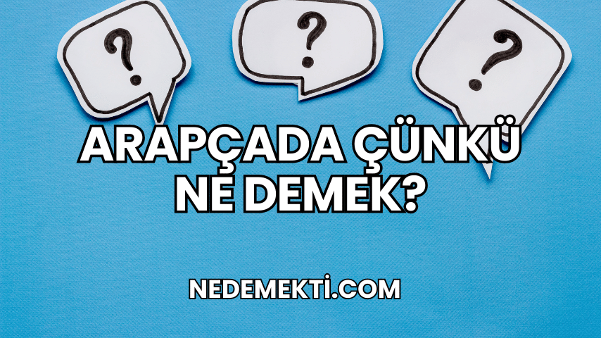 Arapçada Çünkü Ne Demek?