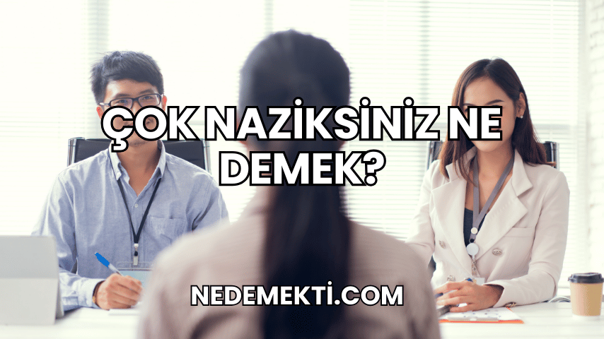 Çok Naziksiniz Ne Demek?