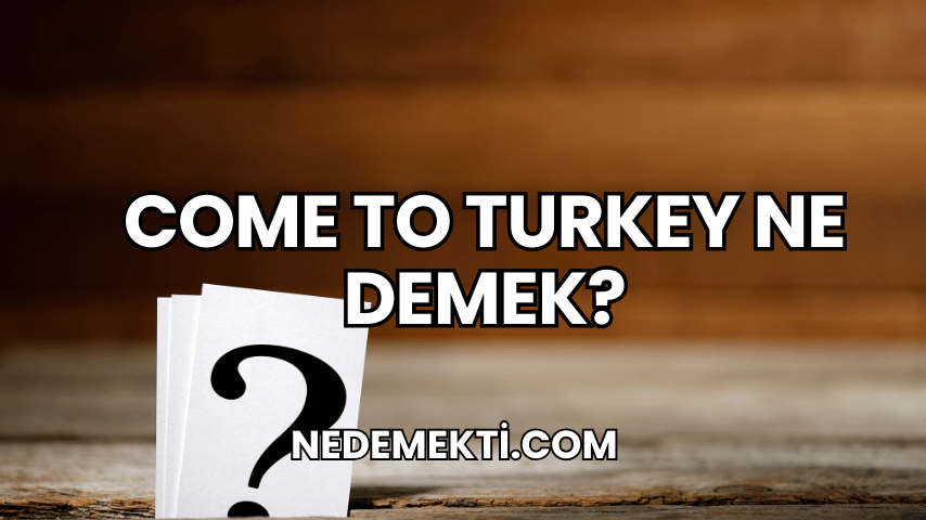 Come to Turkey Ne Demek?