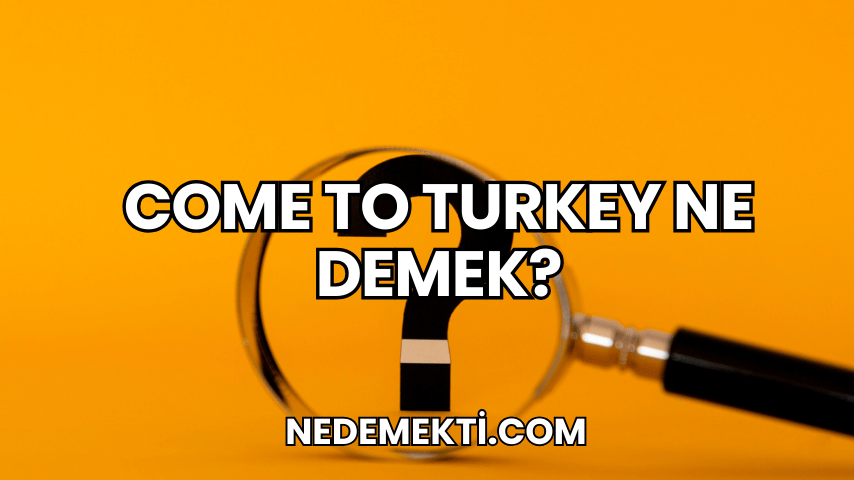 Come to Turkey Ne Demek?