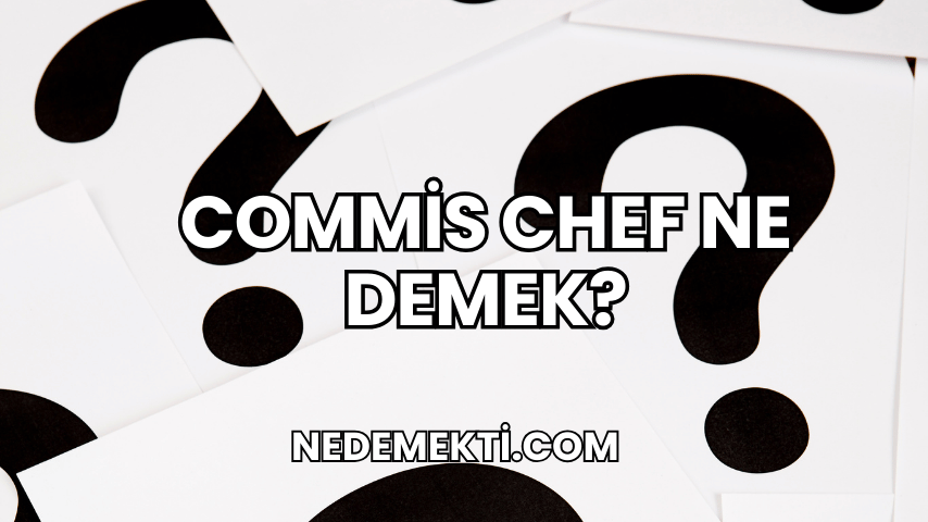 Commis Chef Ne Demek?