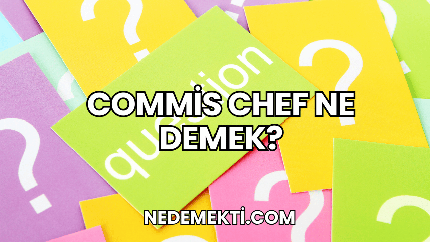 Commis Chef Ne Demek?