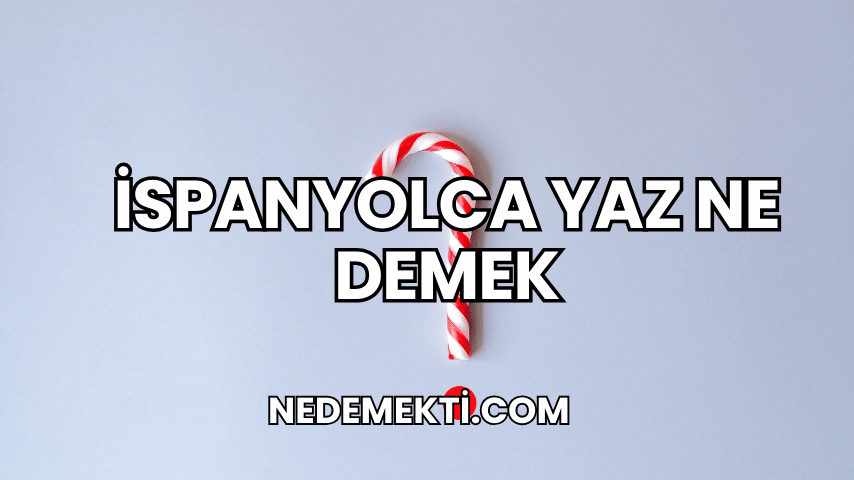 İspanyolca Yaz Ne Demek