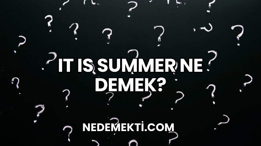 It Is Summer Ne Demek?