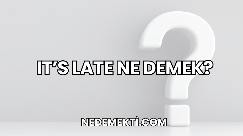 It's Late Ne Demek?