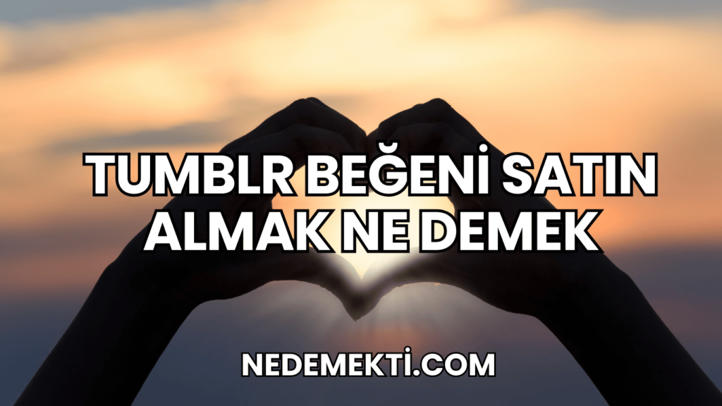 Tumblr Beğeni Satın Almak Ne Demek