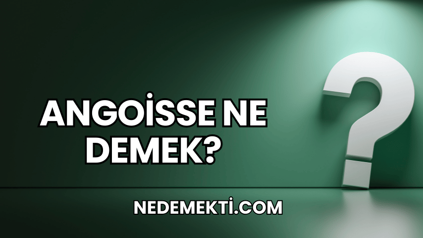 Angoisse Ne Demek?