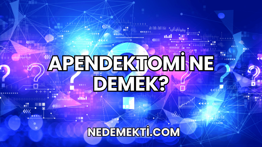 Apendektomi Ne Demek?