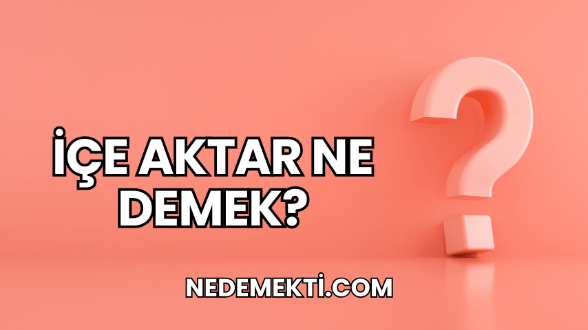 İçe Aktar Ne Demek?