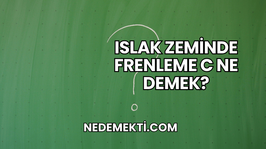 Islak Zeminde Frenleme C Ne Demek?