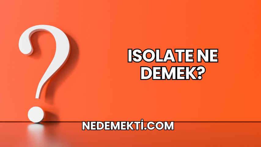 Isolate Ne Demek?