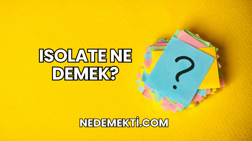 Isolate Ne Demek?