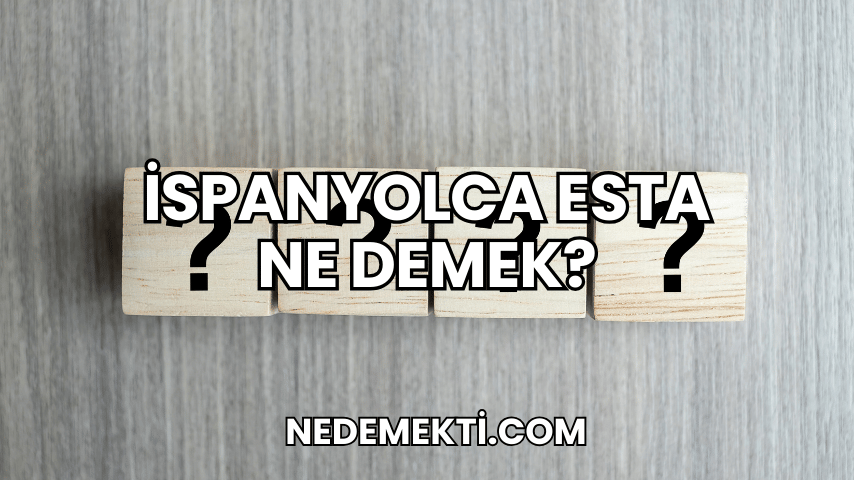 İspanyolca Esta Ne Demek?