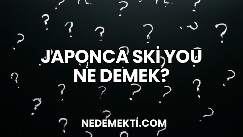 Japonca Ski You Ne Demek?