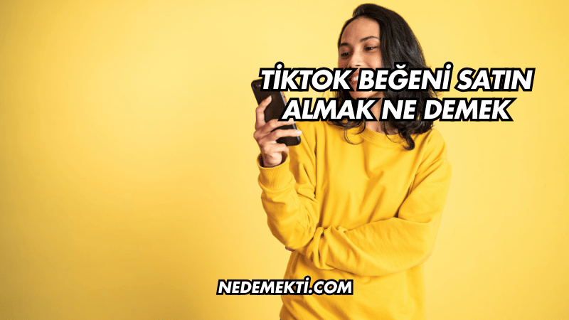 TikTok Beğeni Satın Almak Ne Demek