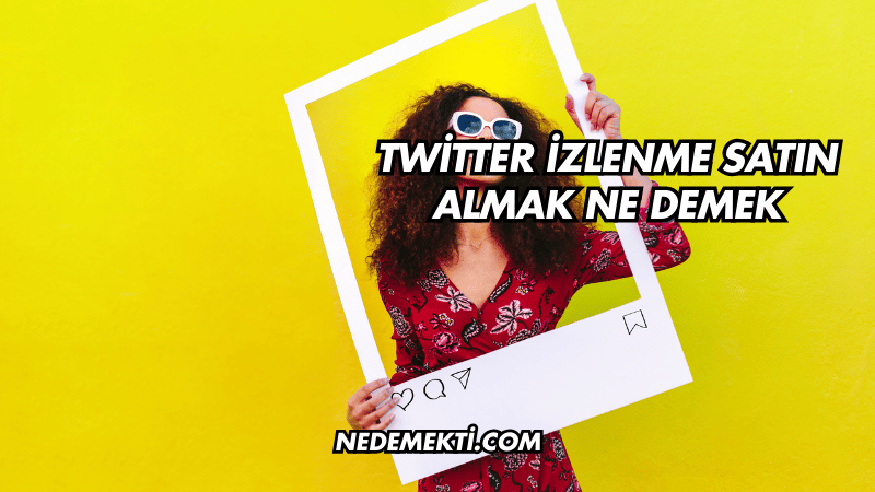 Twitter İzlenme Satın Almak Ne Demek