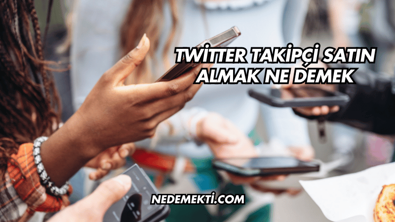 Twitter Takipçi Satın Almak Ne Demek