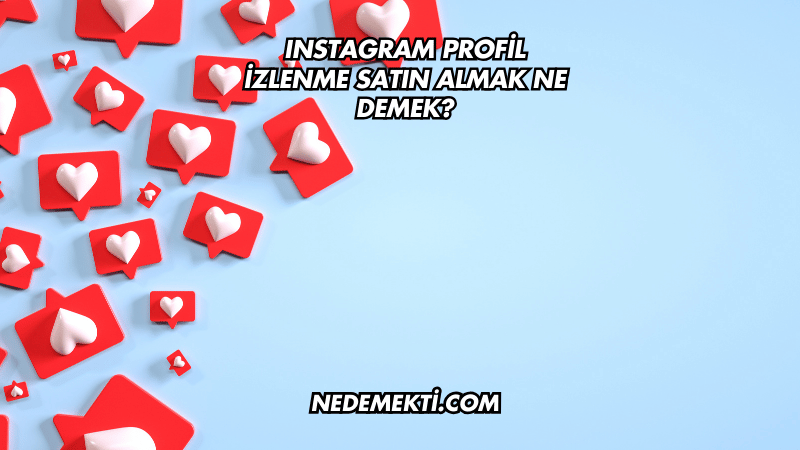 Instagram Profil İzlenme Satın Almak Ne Demek?